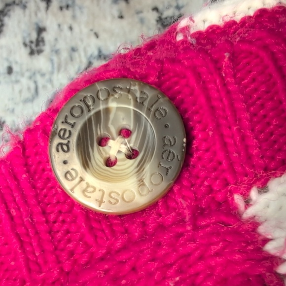 Aeropostale Pink and White Striped Sweater - Picture 3 of 4
